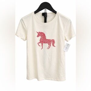 Celebrate It Cream and Red Unicorn Kids T-Shirt
